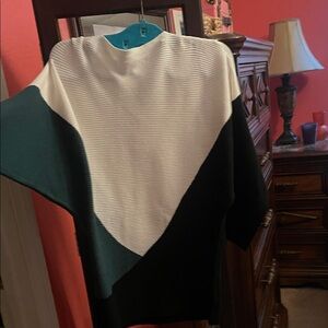 Southern Girl Fashion Black, White, and Green Sweater
